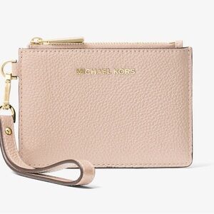 MICHAEL KORS Pink Leather Coin Purse, Card Holder Wristlet